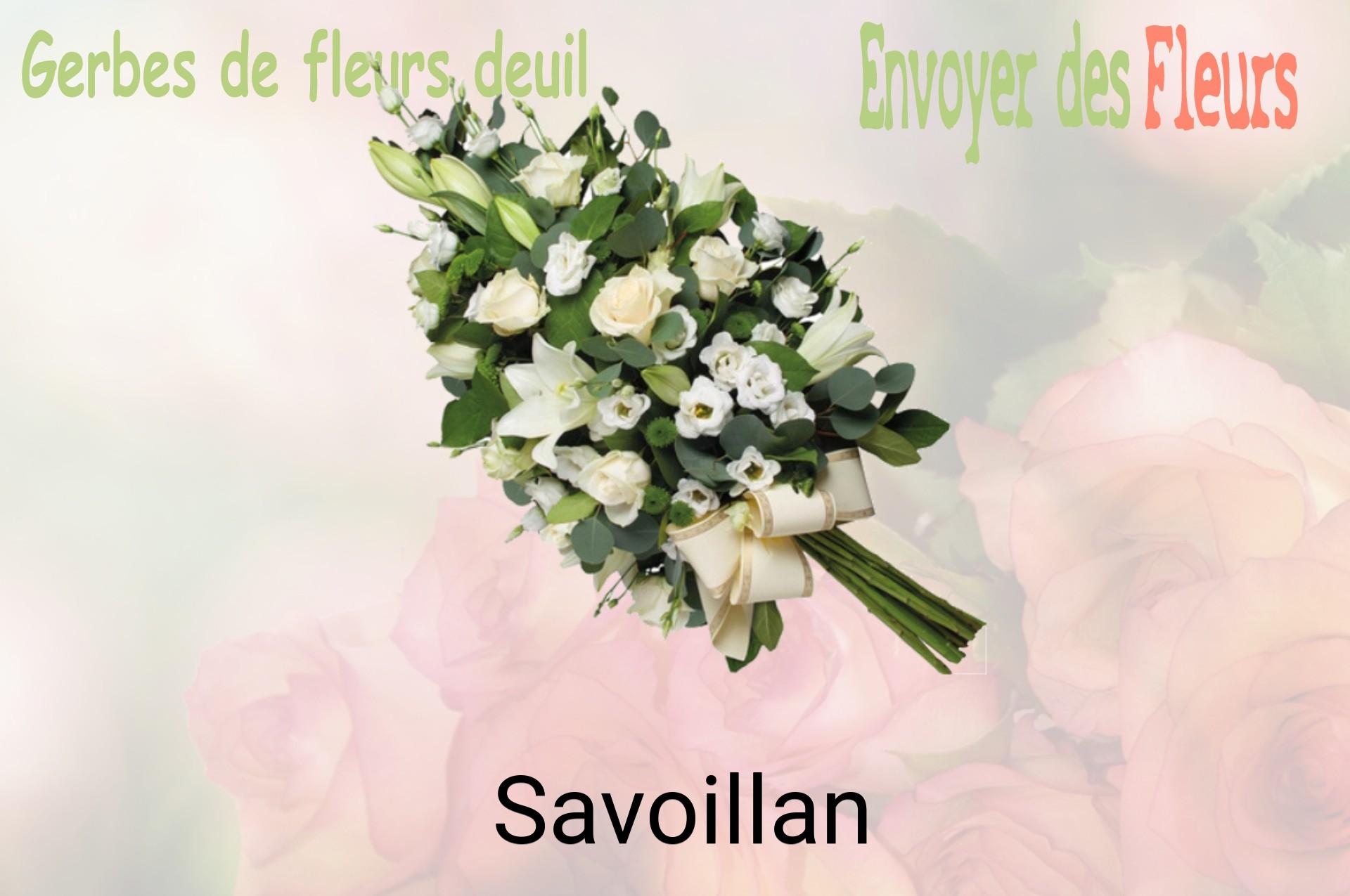 Gerbe de fleurs de deuil livrée à Savoillan